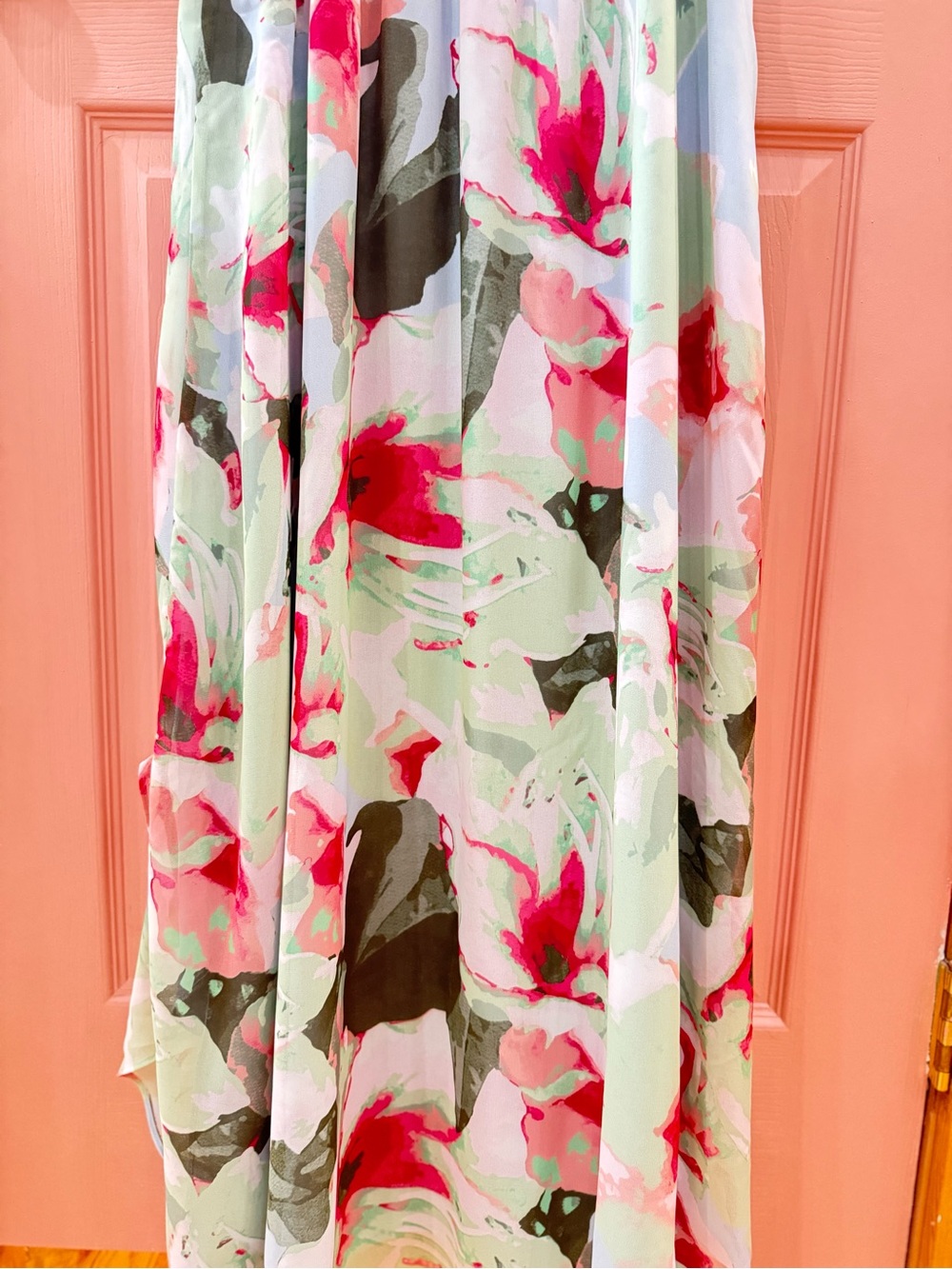 White House Black Market Blue, Pink Floral Maxi Dress 8 - Picture 6 of 6